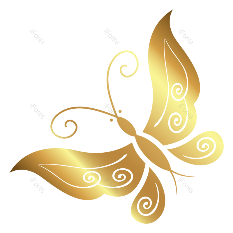 古典花纹图片,蝴蝶元素,金色蝴蝶PNG,花纹边框免抠素材
